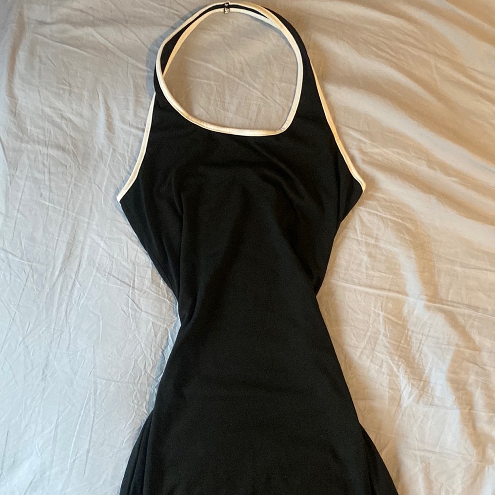 Black bodycon halter dress